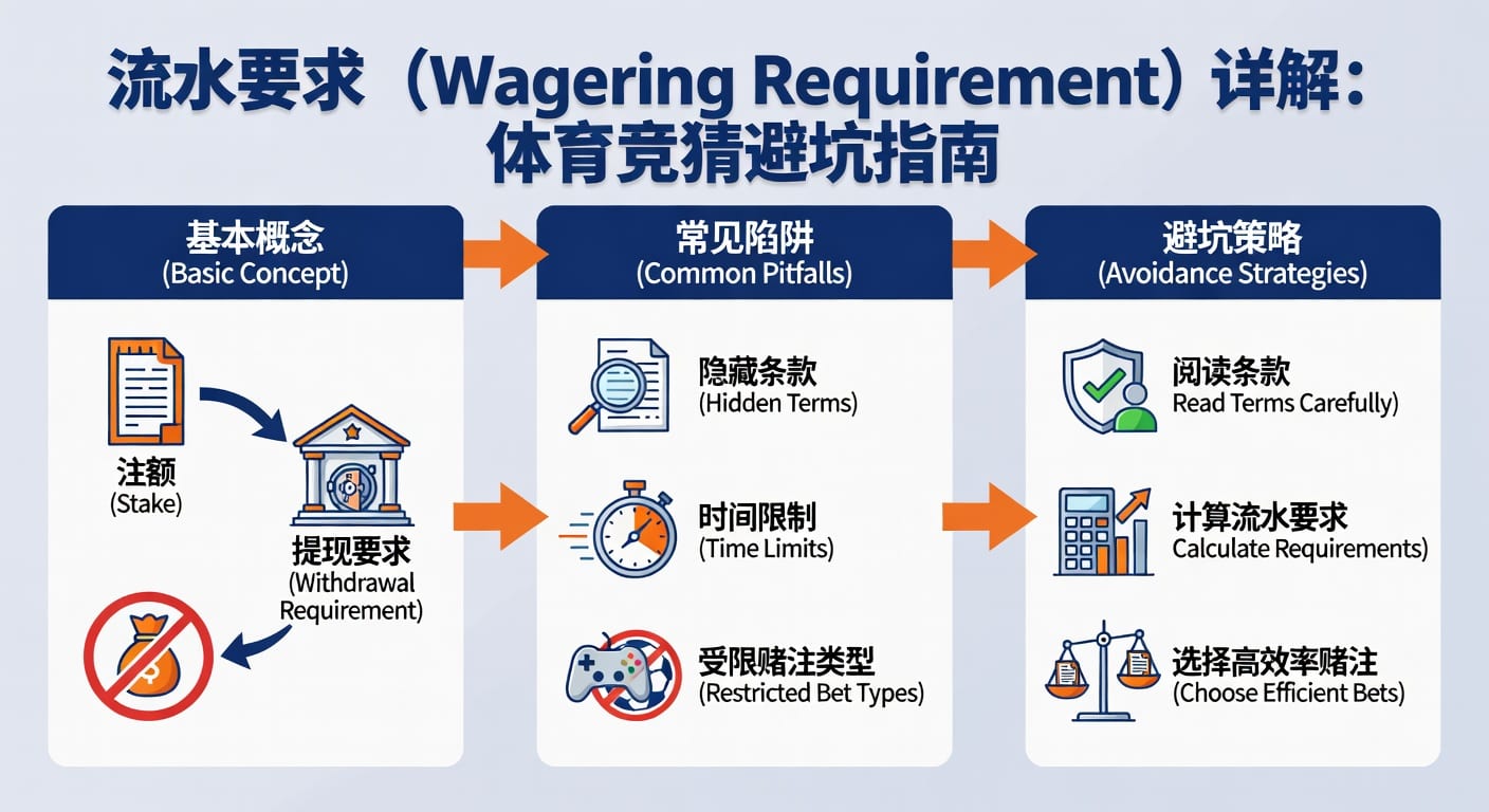 流水要求 wagering requirement：2026年体育投注规则与成本